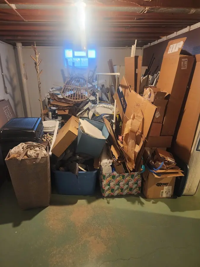 Roll-off dumpster container at job site for 4 Yard Dumpster Rental in Poland